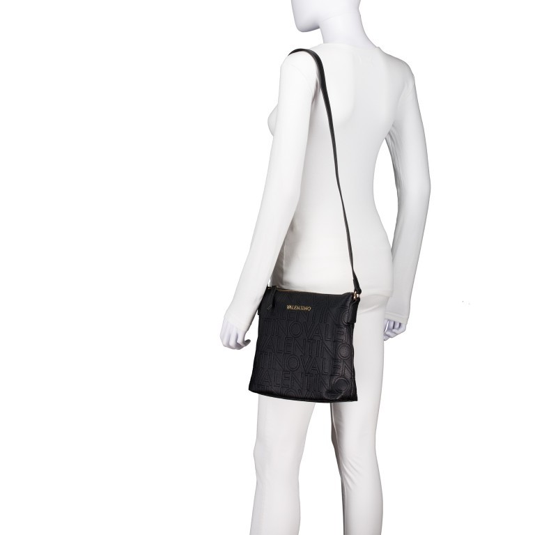 Umhängetasche Pansy mit zwei Schulterriemen Nero, Farbe: schwarz, Marke: Valentino Bags, EAN: 8054942607737, Abmessungen in cm: 25x23.5x8, Bild 5 von 7