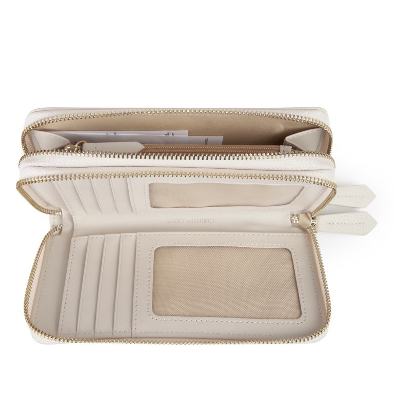 Geldbörse Rised Relove Recycle Ecru, Farbe: beige, Marke: Valentino Bags, EAN: 8054942609861, Abmessungen in cm: 18.5x10.5x4, Bild 4 von 5