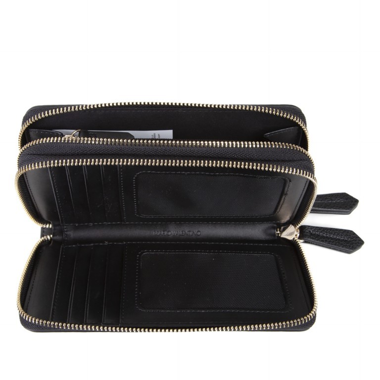 Geldbörse Rised Relove Recycle Nero, Farbe: schwarz, Marke: Valentino Bags, EAN: 8054942609830, Abmessungen in cm: 18.5x10.5x4, Bild 4 von 5