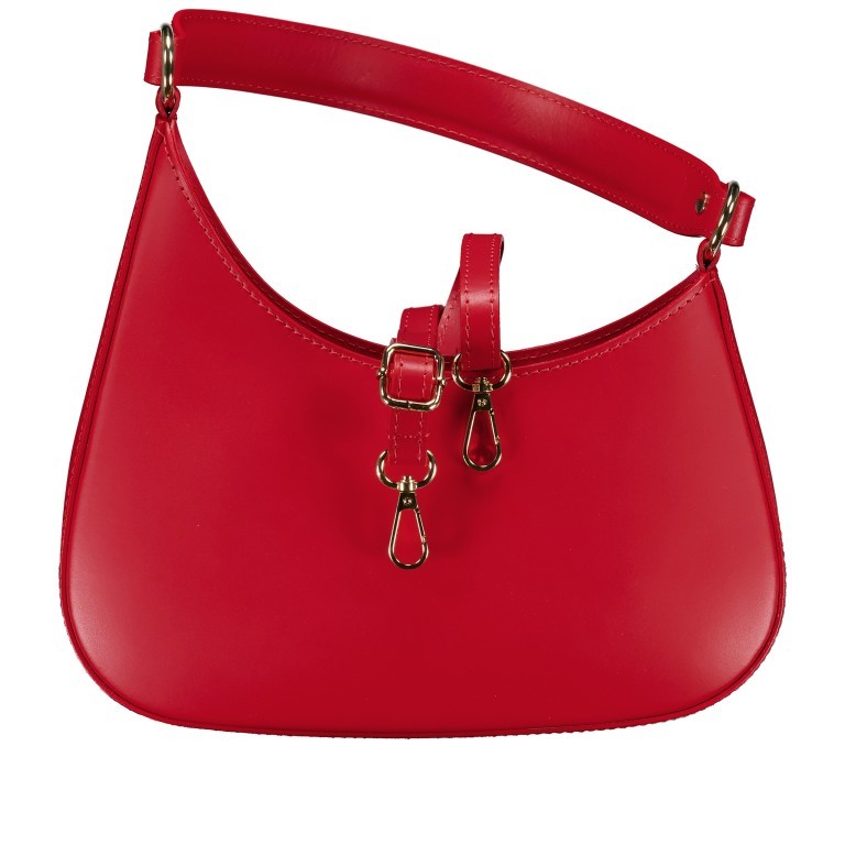 Beuteltasche Ruga Rot, Farbe: rot/weinrot, Marke: Hausfelder Manufaktur, EAN: 4065646021877, Abmessungen in cm: 28x18x7, Bild 1 von 8