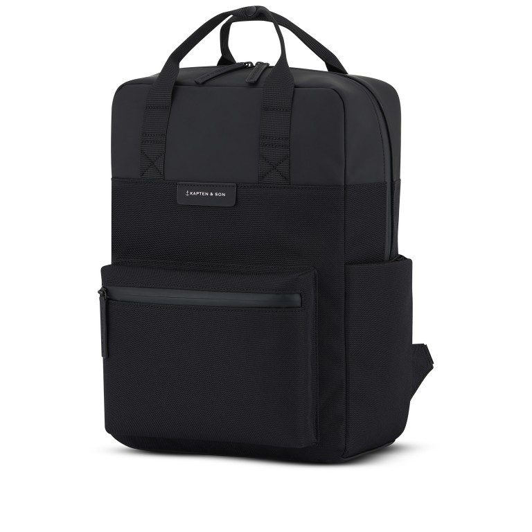 Rucksack Bergen Pro mit Laptopfach 15 Zoll Allblack, Farbe: schwarz, Marke: Kapten & Son, EAN: 4251145244033, Abmessungen in cm: 28x39x11.5, Bild 2 von 12