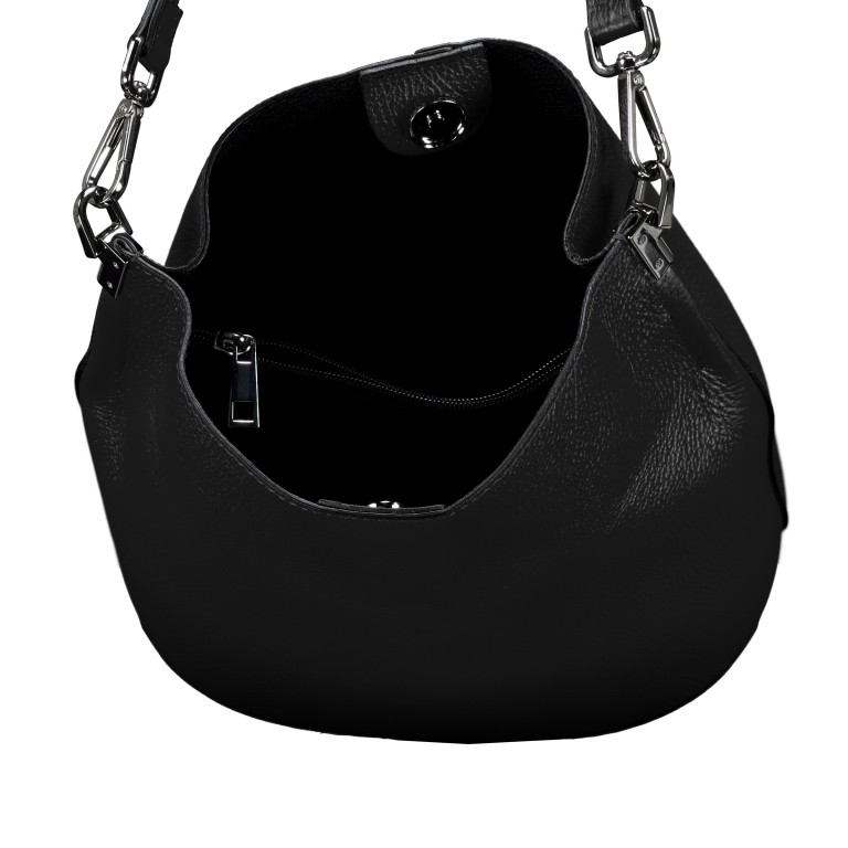 Beuteltasche Schwarz, Farbe: schwarz, Marke: Hausfelder Manufaktur, EAN: 4065646021884, Abmessungen in cm: 23.5x27x16, Bild 7 von 7