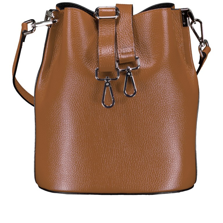 Beuteltasche Hellbraun, Farbe: braun, Marke: Hausfelder Manufaktur, EAN: 4065646021891, Abmessungen in cm: 23.5x27x16, Bild 1 von 7