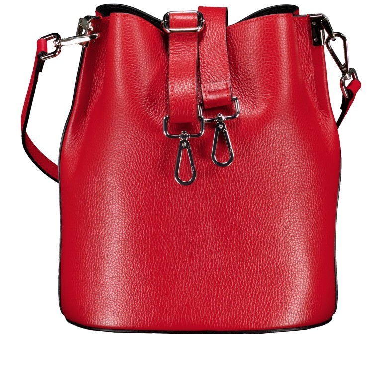 Beuteltasche Rot, Farbe: rot/weinrot, Marke: Hausfelder Manufaktur, EAN: 4065646021914, Abmessungen in cm: 23.5x27x16, Bild 1 von 7