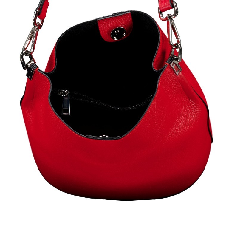 Beuteltasche Rot, Farbe: rot/weinrot, Marke: Hausfelder Manufaktur, EAN: 4065646021914, Abmessungen in cm: 23.5x27x16, Bild 7 von 7