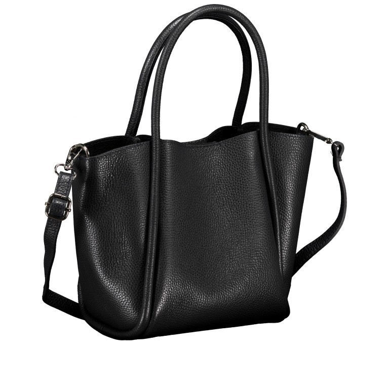 Handtasche mit herausnehmbarem Futteral Schwarz, Farbe: schwarz, Marke: Hausfelder Manufaktur, EAN: 4065646021921, Abmessungen in cm: 22x22x14, Bild 2 von 7