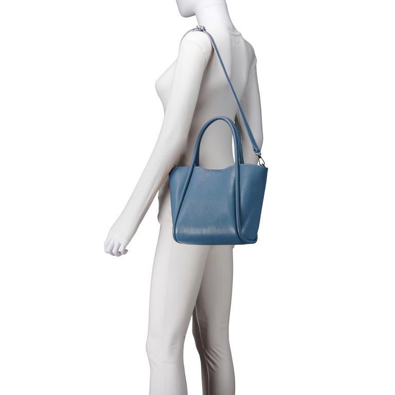 Handtasche mit herausnehmbarem Futteral Hellblau, Farbe: blau/petrol, Marke: Hausfelder Manufaktur, EAN: 4065646021952, Abmessungen in cm: 22x22x14, Bild 5 von 7
