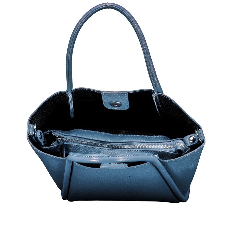 Handtasche mit herausnehmbarem Futteral Hellblau, Farbe: blau/petrol, Marke: Hausfelder Manufaktur, EAN: 4065646021952, Abmessungen in cm: 22x22x14, Bild 7 von 7