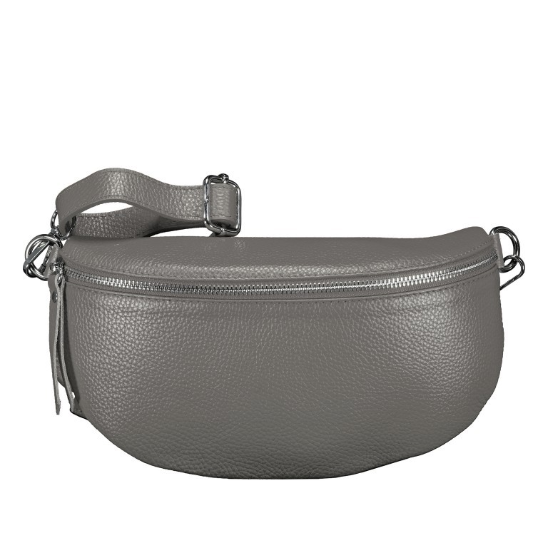 Gürteltasche mit Silberfittings Dunkelgrau, Farbe: grau, Marke: Hausfelder Manufaktur, EAN: 4065646021983, Abmessungen in cm: 25x14x8, Bild 1 von 6