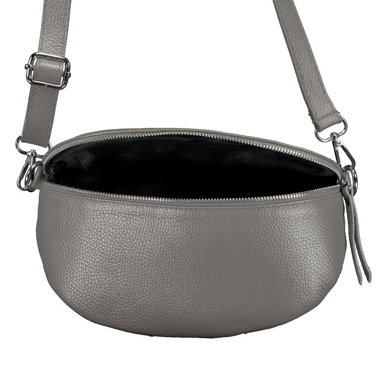 Gürteltasche mit Silberfittings Dunkelgrau, Farbe: grau, Marke: Hausfelder Manufaktur, EAN: 4065646021983, Abmessungen in cm: 25x14x8, Bild 6 von 6