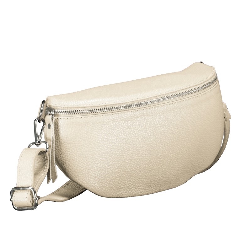 Gürteltasche mit Silberfittings Beige, Farbe: beige, Marke: Hausfelder Manufaktur, EAN: 4065646021990, Abmessungen in cm: 25x14x8, Bild 2 von 6