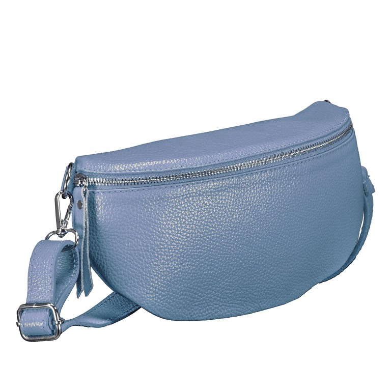Gürteltasche mit Silberfittings Hellblau, Farbe: blau/petrol, Marke: Hausfelder Manufaktur, EAN: 4065646022010, Abmessungen in cm: 25x14x8, Bild 2 von 6