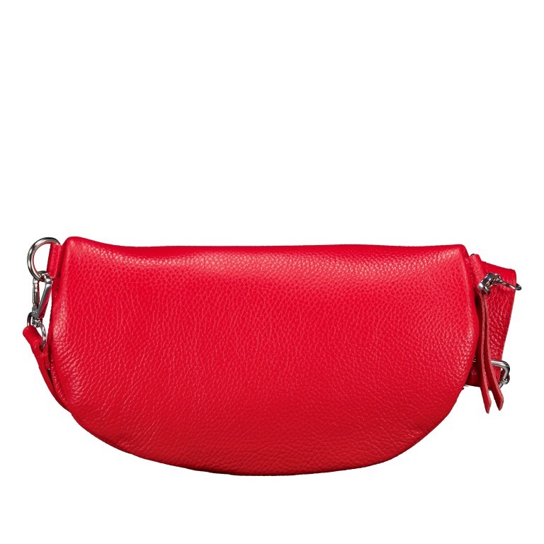 Gürteltasche mit Silberfittings Rot, Farbe: rot/weinrot, Marke: Hausfelder Manufaktur, EAN: 4065646022027, Abmessungen in cm: 25x14x8, Bild 3 von 6