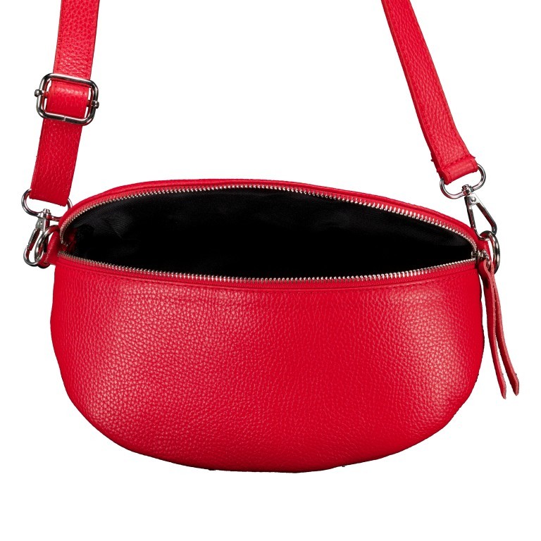 Gürteltasche mit Silberfittings Rot, Farbe: rot/weinrot, Marke: Hausfelder Manufaktur, EAN: 4065646022027, Abmessungen in cm: 25x14x8, Bild 6 von 6