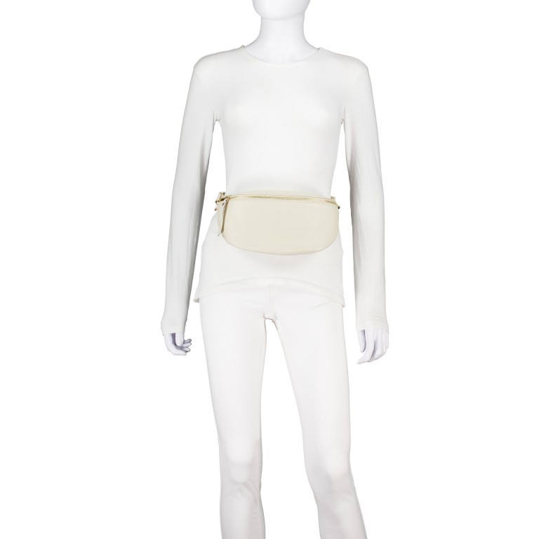 Gürteltasche / Umhängetasche mit Goldfittings Beige, Farbe: beige, Marke: Hausfelder Manufaktur, EAN: 4065646022058, Abmessungen in cm: 25x14x8, Bild 4 von 6