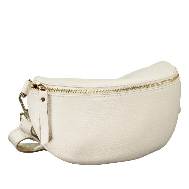 Gürteltasche / Umhängetasche mit Goldfittings Beige, Farbe: beige, Marke: Hausfelder Manufaktur, EAN: 4065646022058, Abmessungen in cm: 25x14x8, Bild 2 von 6