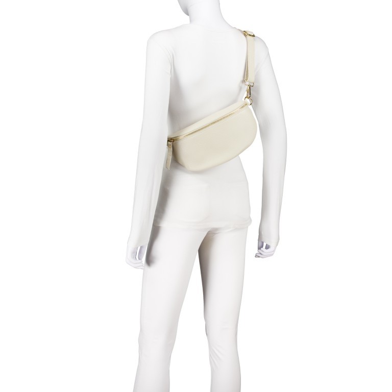 Gürteltasche / Umhängetasche mit Goldfittings Beige, Farbe: beige, Marke: Hausfelder Manufaktur, EAN: 4065646022058, Abmessungen in cm: 25x14x8, Bild 5 von 6