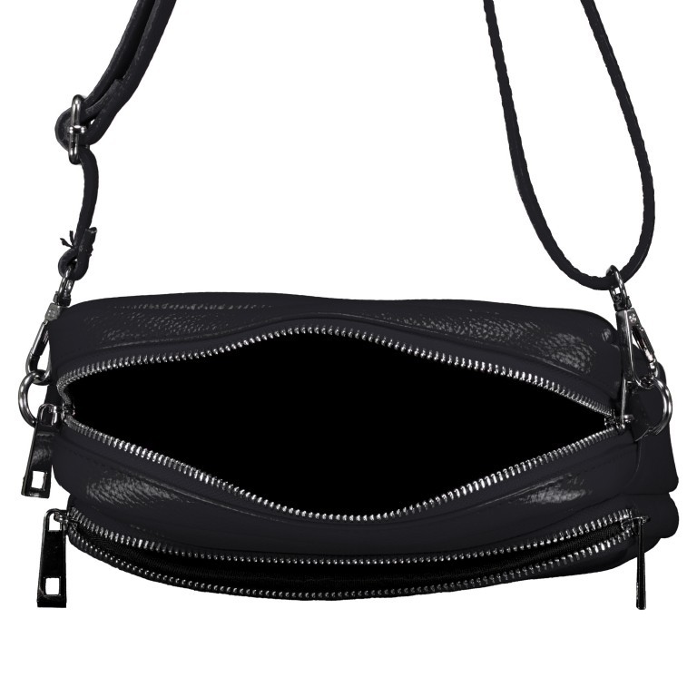 Umhängetasche Schwarz, Farbe: schwarz, Marke: Hausfelder Manufaktur, EAN: 4065646022065, Abmessungen in cm: 22x16x6.5, Bild 6 von 6
