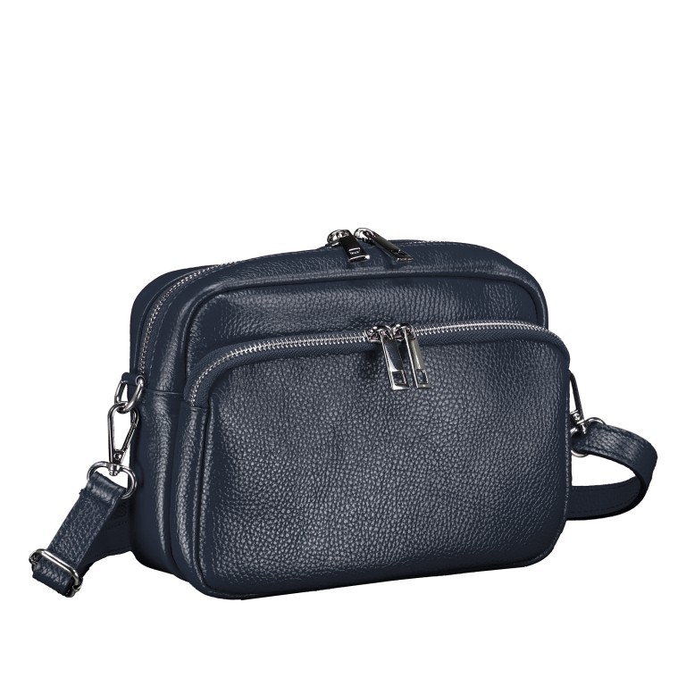 Umhängetasche Dunkelblau, Farbe: blau/petrol, Marke: Hausfelder Manufaktur, EAN: 4065646022072, Abmessungen in cm: 22x16x6.5, Bild 2 von 6