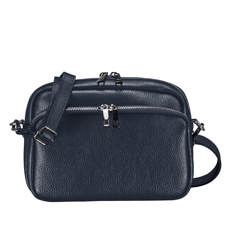 Umhängetasche Dunkelblau, Farbe: blau/petrol, Marke: Hausfelder Manufaktur, EAN: 4065646022072, Abmessungen in cm: 22x16x6.5, Bild 1 von 6