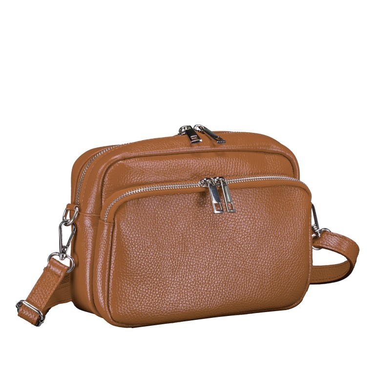 Umhängetasche Hellbraun, Farbe: braun, Marke: Hausfelder Manufaktur, EAN: 4065646022089, Abmessungen in cm: 22x16x6.5, Bild 2 von 6