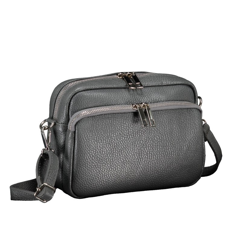Umhängetasche Dunkelgrau, Farbe: grau, Marke: Hausfelder Manufaktur, EAN: 4065646022096, Abmessungen in cm: 22x16x6.5, Bild 2 von 6