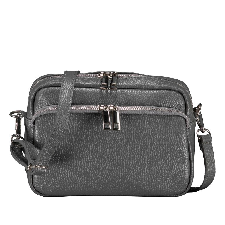 Umhängetasche Dunkelgrau, Farbe: grau, Marke: Hausfelder Manufaktur, EAN: 4065646022096, Abmessungen in cm: 22x16x6.5, Bild 1 von 6