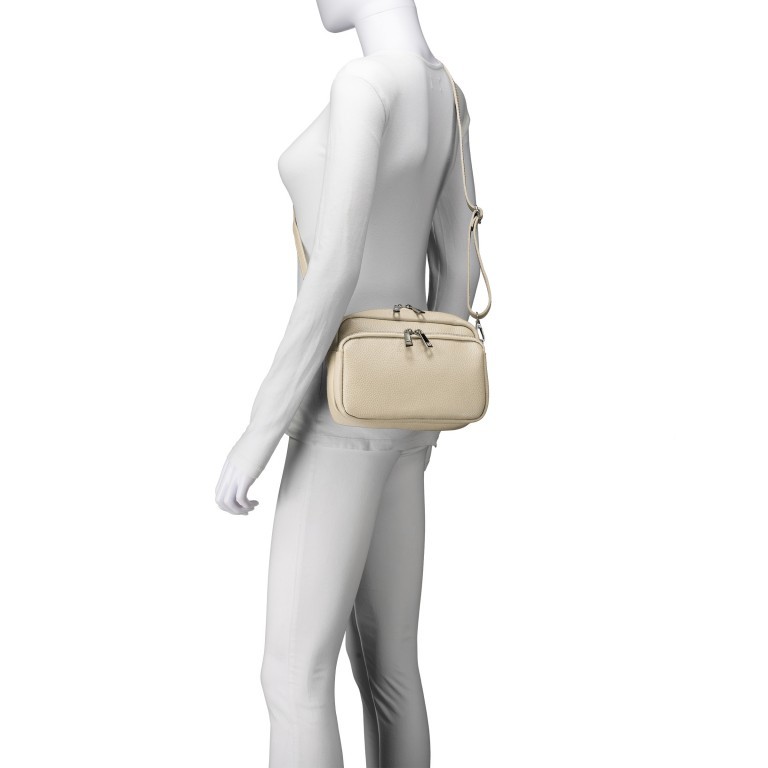 Umhängetasche Beige, Farbe: beige, Marke: Hausfelder Manufaktur, EAN: 4065646022102, Abmessungen in cm: 22x16x6.5, Bild 5 von 6