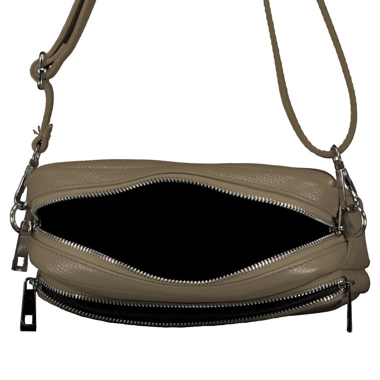 Umhängetasche Taupe, Farbe: taupe/khaki, Marke: Hausfelder Manufaktur, EAN: 4065646022119, Abmessungen in cm: 22x16x6.5, Bild 6 von 6