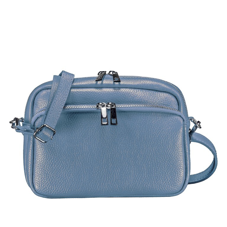Umhängetasche Hellblau, Farbe: blau/petrol, Marke: Hausfelder Manufaktur, EAN: 4065646022126, Abmessungen in cm: 22x16x6.5, Bild 1 von 6