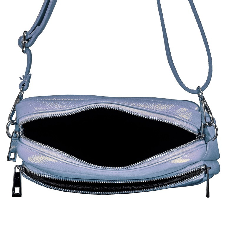 Umhängetasche Hellblau, Farbe: blau/petrol, Marke: Hausfelder Manufaktur, EAN: 4065646022126, Abmessungen in cm: 22x16x6.5, Bild 6 von 6