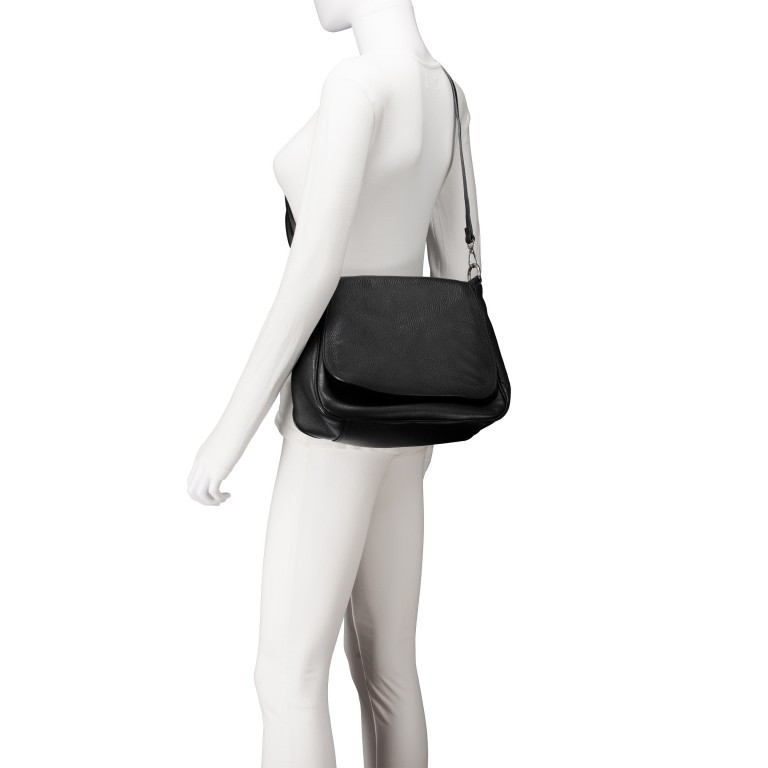 Satteltasche Schwarz, Farbe: schwarz, Marke: Hausfelder Manufaktur, EAN: 4065646022140, Abmessungen in cm: 30x22x10.5, Bild 6 von 7