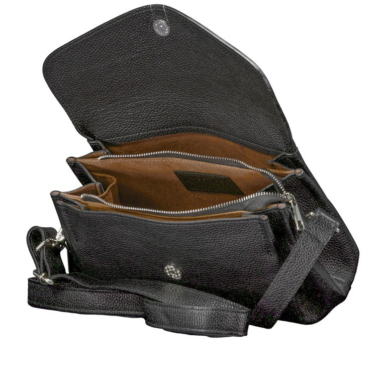 Umhängetasche Schwarz, Farbe: schwarz, Marke: Hausfelder Manufaktur, EAN: 4065646022195, Abmessungen in cm: 27x16.5x10.5, Bild 9 von 9