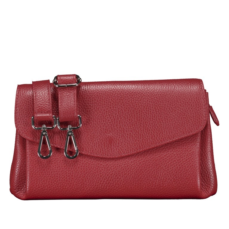 Umhängetasche Rot, Farbe: rot/weinrot, Marke: Hausfelder Manufaktur, EAN: 4065646022249, Abmessungen in cm: 27x16.5x10.5, Bild 1 von 8