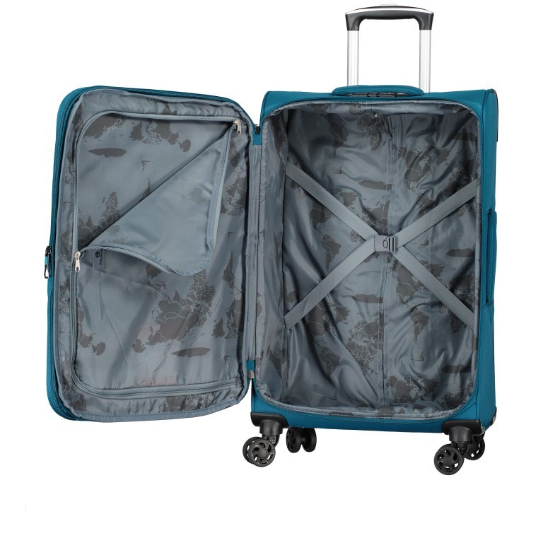 Koffer T24 Größe 69,5 cm Petrol, Farbe: blau/petrol, Marke: Franky, EAN: 4251885954988, Abmessungen in cm: 44x69.5x28.5, Bild 7 von 8
