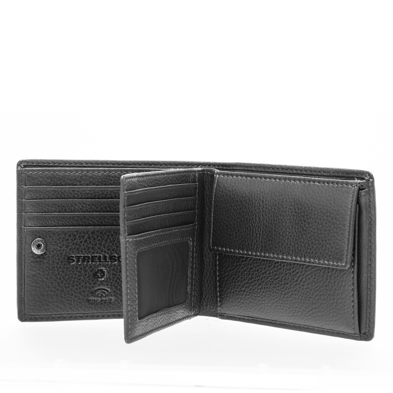 Geldbörse Dalston Myles MH8 Black, Farbe: schwarz, Marke: Strellson, EAN: 4048835211242, Abmessungen in cm: 11.7x9.5x2.5, Bild 4 von 5