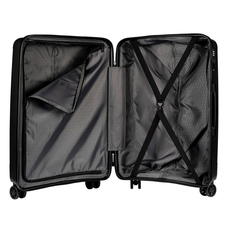 Koffer Franklin 66 cm Schwarz, Farbe: schwarz, Marke: Flanigan, EAN: 4048171010387, Abmessungen in cm: 45x66x26, Bild 4 von 5