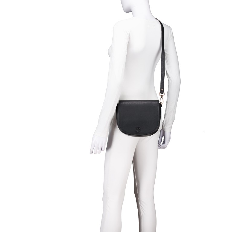 Satteltasche Nappa mit Goldfittings Schwarz, Farbe: schwarz, Marke: Hausfelder Manufaktur, EAN: 4065646020566, Abmessungen in cm: 20.5x18x7.5, Bild 5 von 6
