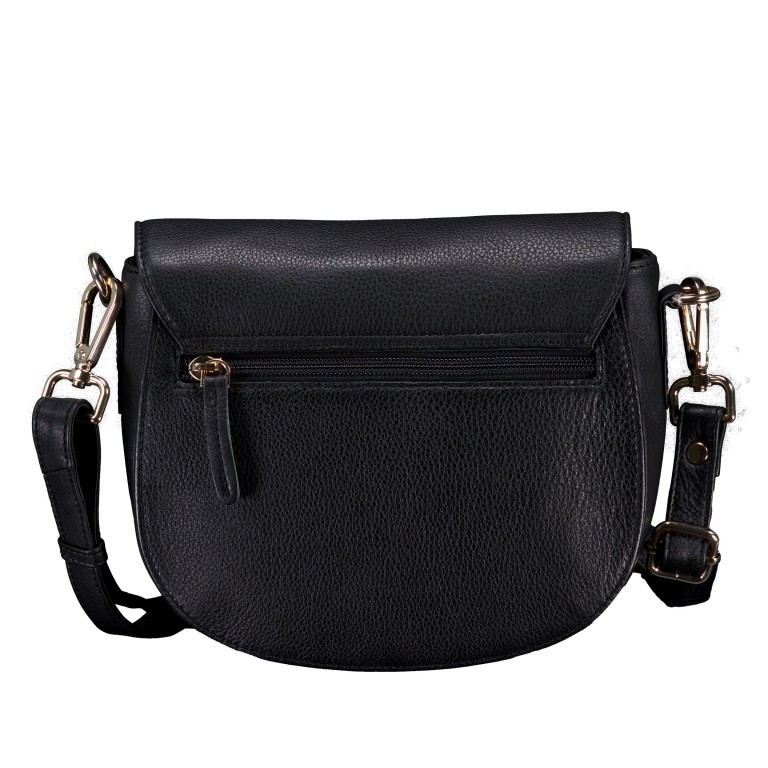 Satteltasche Nappa mit Goldfittings Schwarz, Farbe: schwarz, Marke: Hausfelder Manufaktur, EAN: 4065646020566, Abmessungen in cm: 20.5x18x7.5, Bild 3 von 6
