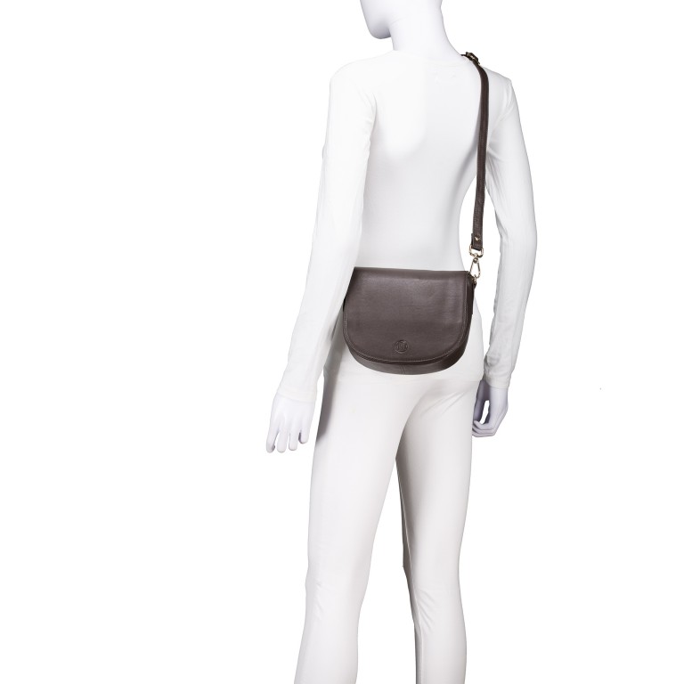 Satteltasche Nappa mit Goldfittings Dunkelbraun, Farbe: braun, Marke: Hausfelder Manufaktur, EAN: 4065646020573, Abmessungen in cm: 20.5x18x7.5, Bild 5 von 6