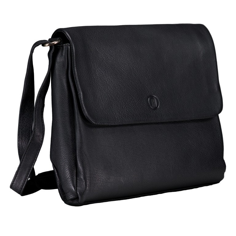 Umhängetasche Nappa mit Goldfittings Black, Farbe: schwarz, Marke: Hausfelder Manufaktur, EAN: 4065646020580, Abmessungen in cm: 26.5x24x6, Bild 2 von 6