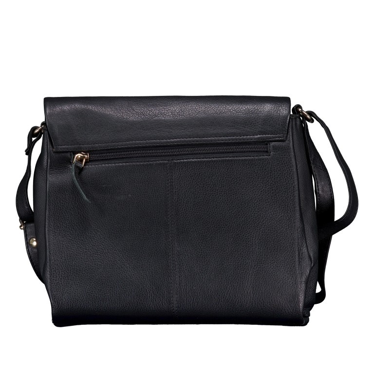 Umhängetasche Nappa mit Goldfittings Black, Farbe: schwarz, Marke: Hausfelder Manufaktur, EAN: 4065646020580, Abmessungen in cm: 26.5x24x6, Bild 3 von 6