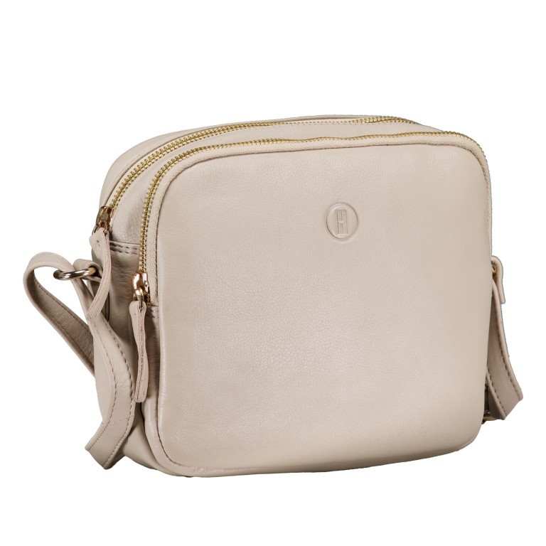 Umhängetasche Nappa Camera Bag mit Goldfittings Beige, Farbe: beige, Marke: Hausfelder Manufaktur, EAN: 4065646020627, Abmessungen in cm: 22x17.5x5.5, Bild 2 von 6