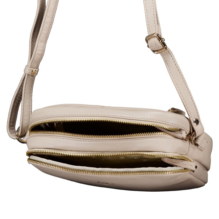 Umhängetasche Nappa Camera Bag mit Goldfittings Beige, Farbe: beige, Marke: Hausfelder Manufaktur, EAN: 4065646020627, Abmessungen in cm: 22x17.5x5.5, Bild 6 von 6