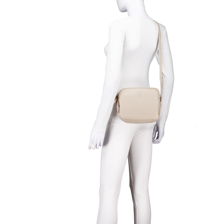 Umhängetasche Nappa Camera Bag mit Goldfittings Beige, Farbe: beige, Marke: Hausfelder Manufaktur, EAN: 4065646020627, Abmessungen in cm: 22x17.5x5.5, Bild 5 von 6