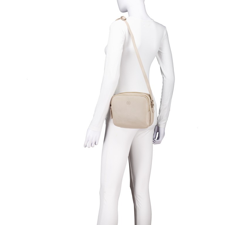 Umhängetasche Nappa Camera Bag mit Goldfittings Beige, Farbe: beige, Marke: Hausfelder Manufaktur, EAN: 4065646020627, Abmessungen in cm: 22x17.5x5.5, Bild 4 von 6