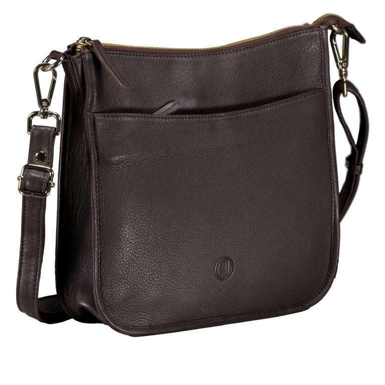Umhängetasche Nappa Dark Brown, Farbe: braun, Marke: Hausfelder Manufaktur, EAN: 4065646020665, Abmessungen in cm: 26.5x25x7.5, Bild 2 von 6