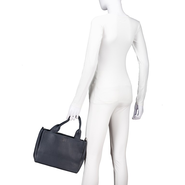 Handtasche Nappa Dunkelblau, Farbe: blau/petrol, Marke: Hausfelder Manufaktur, EAN: 4065646020689, Abmessungen in cm: 28x21x12, Bild 4 von 7