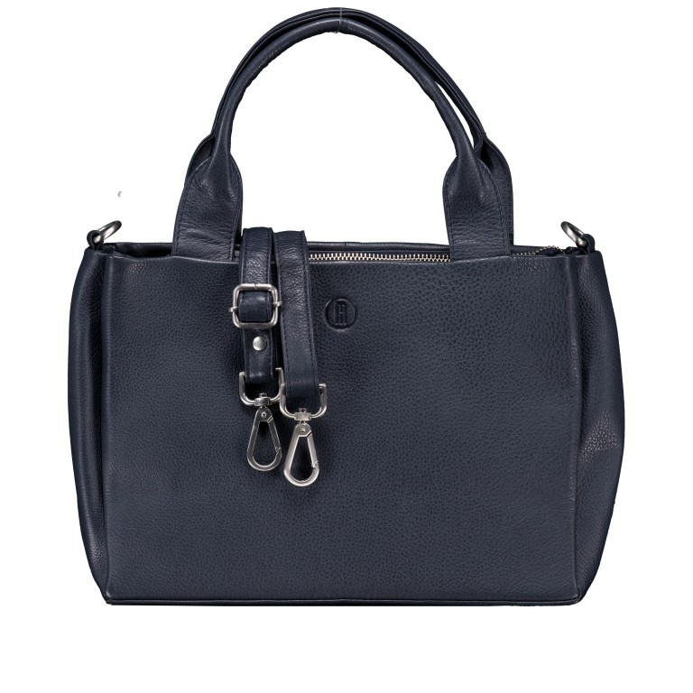Handtasche Nappa Dunkelblau, Farbe: blau/petrol, Marke: Hausfelder Manufaktur, EAN: 4065646020689, Abmessungen in cm: 28x21x12, Bild 1 von 7