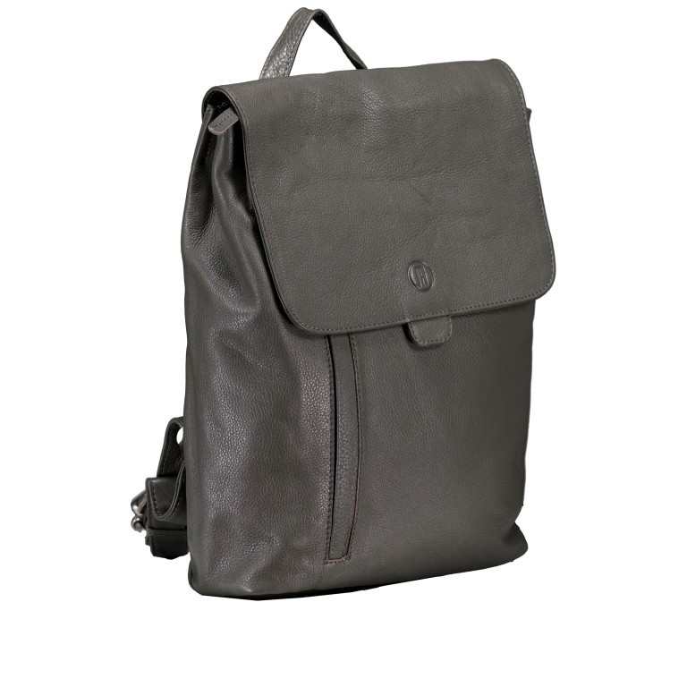Rucksack Nappa Dunkelgrau, Farbe: grau, Marke: Hausfelder Manufaktur, EAN: 4065646022522, Abmessungen in cm: 24.5x31x9.5, Bild 2 von 6